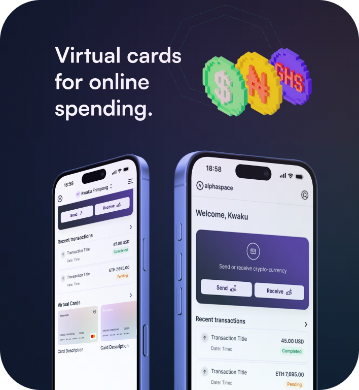 Alphaspace, crypto payments app with virtual cards