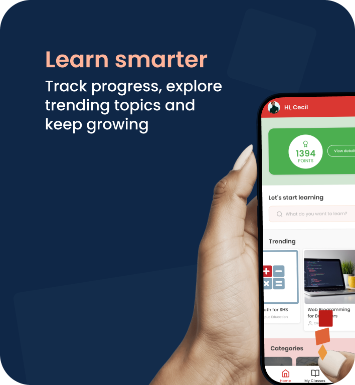eCampus, learning platform shown on a phone